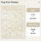 3x5 Rug, Small Area Rug for Kitchen, Machine Washable Non-Slip Throw Rug - Image 5