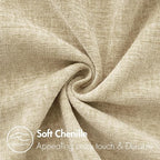 MIULEE Pack of 2 Beige Throw Pillow Covers 18x18 Inch Soft Chenille Pillow - Image 2