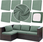 8Pcs Outdoor Cushion Covers, Patio Cushion Covers, Stretch Elastic Slipcovers by dreahoteztil