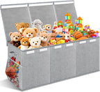Extra Large Toy Box with Lids, Collapsible Storage Bin, 38"x16"x14",Black