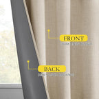 NICETOWN Farmhouse Style 100% Blackout Cream Linen Curtains 90 inches Length - Image 6