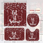 ArtSocket Christmas Bathroom Sets with Shower Curtain and Rugs, Buffalo