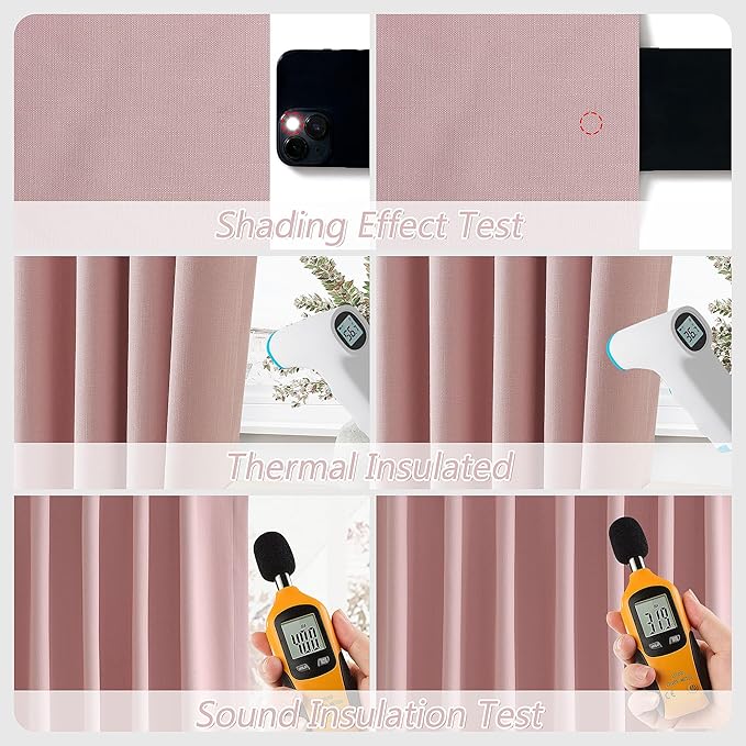 Guken 100% Blackout Curtains 80 Inch Length 2 Panels Set - Image 5