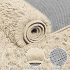 8x10 Area Rugs for Living Room Rug: Soft Fluffy Shag Beige Rugs for Bedroom - Image 6