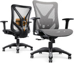 Ergonomic Office Chair, Mesh Computer Desk Chairs with BIFMA X5.1 Certified, Adjustable Lumbar Support, 3D Arm, Tilt Back, Wide Seat, Comfy Swivel Work Task Chair for Company and Home (Dawn Grey)