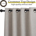NICETOWN Thick Living Room Valances 24 inches Long, Farmhouse Grommet Faux - Image 3