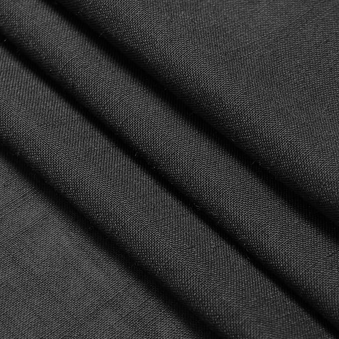 Nanspring Black Semi Sheer Linen Curtains 84 inch Length - Image 8