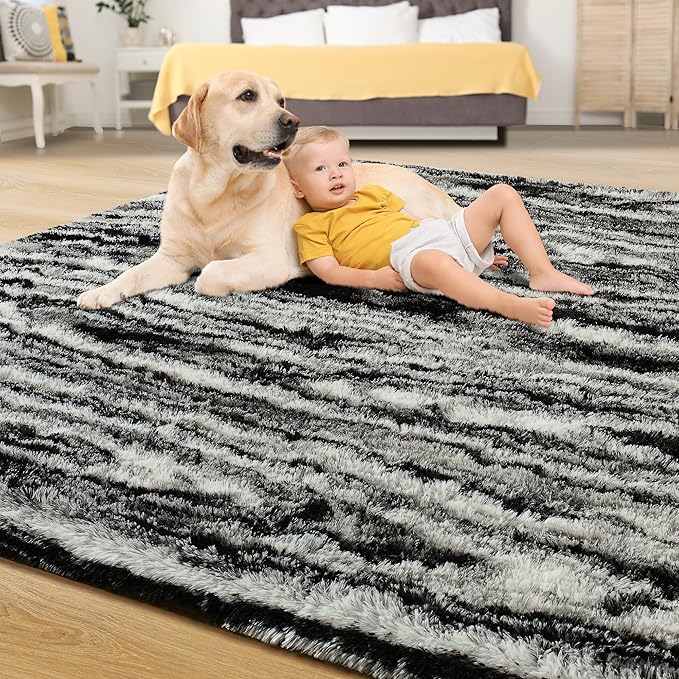 Tepook Soft Fluffy Rugs for Bedroom, 4x6 Area Rug for Living Room, Modern - Image 4
