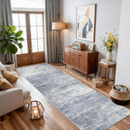 Hallway 2x10 Washable Runner Rug: Abstract Kitchen Stove Rugs Low-Pile Stain - Image 4