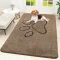 OLANLY Dog Door Mat for Muddy Paws 59x35, Paw Print Design, Absorbs Moisture by OLANLY