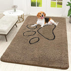 OLANLY Dog Door Mat for Muddy Paws 59x35, Paw Print Design, Absorbs Moisture by OLANLY
