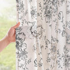 jinchan Linen Blend Curtain Floral Curtains - Image 3