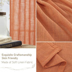 LAMIT Burnt Orange Linen Curtains 30 Inch Length - Image 6