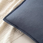 MIULEE Decorative Linen Pillow Covers 18x18 Inch Indigo Blue Boho - Image 2