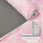 Small Area Rug for Bedroom 3x5ft Mini Tie-Dye Pink Fluffy Rug Mat Bedside Throw - Image 5