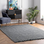 nuLOOM Daniela Grey Solid Flatweave Area Rug, 4' x 6'