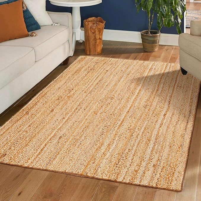 Hausattire Hand Woven Jute Braided Rug, Reversible Boho Entry Area Rugs - Image 5