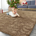 OLANLY Area Rugs for Living Room Bedroom, Machine Washable 4x5.9 ft Soft Fluffy by OLANLY