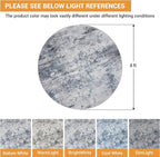 Round Rug 8ft Circle Rug Washable: Carpet Circular Area Rug - Image 2