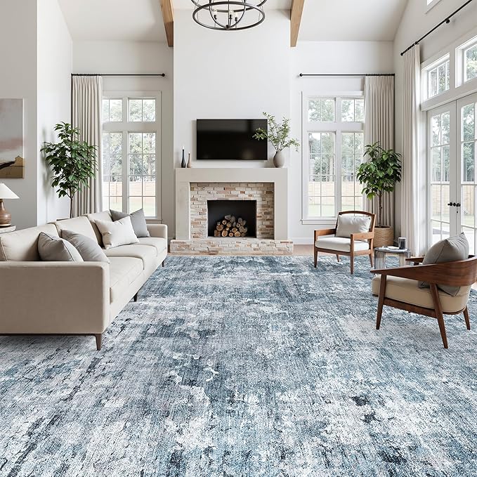 10x14 Area Rugs for Living Room, Non Slip Machine Washable Vintage Rugs - Image 3