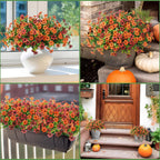 Homsunny Artificial Fall Flowers for Outdoor Planters Fake Mums Home Decor