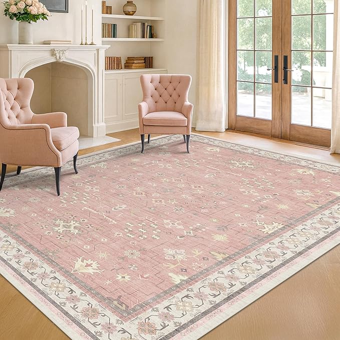 Hazo Haus Pink Washable 6x9 Rug - Image 3