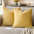 GIGIZAZA Yellow Velvet Decorative Throw Pillow Covers 20x20 inch by GIGIZAZAFocusingonhomedecoration