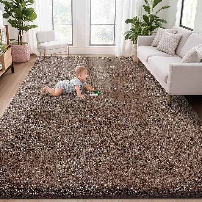 5x8 Area Rug for Living Room: Fluffy Shag Soft Washable Rugs Fuzzy Plush Indoor by VECARF
