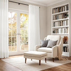 Nanspring Beige White 102 Inch Linen Curtains - Image 6