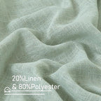 LAMIT Short Linen Window Curtains 40 Inch Length 2 Panels, Light Sage Semi - Image 2