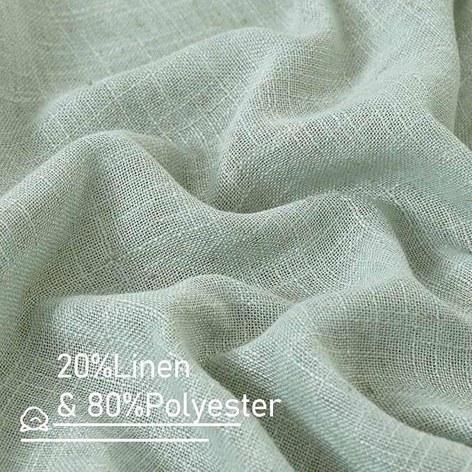 LAMIT Light Sage Linen Curtains 45 Inches Long - Image 2