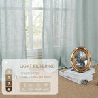 LAMIT Greyish Blue Linen Curtains - Image 4