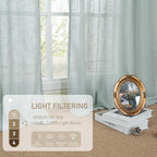 LAMIT Light Filtering Linen Curtains 68 inches Long - Image 4