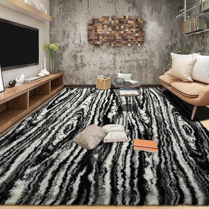 Tepook Fluffy Large Rugs for Living Room, Shag Area Rug 6x9 Soft Carpet for by Tepook