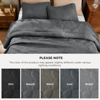 Bedsure King Size Quilt Bedspread, Thin Comforter, Drak Grey Coverlet
