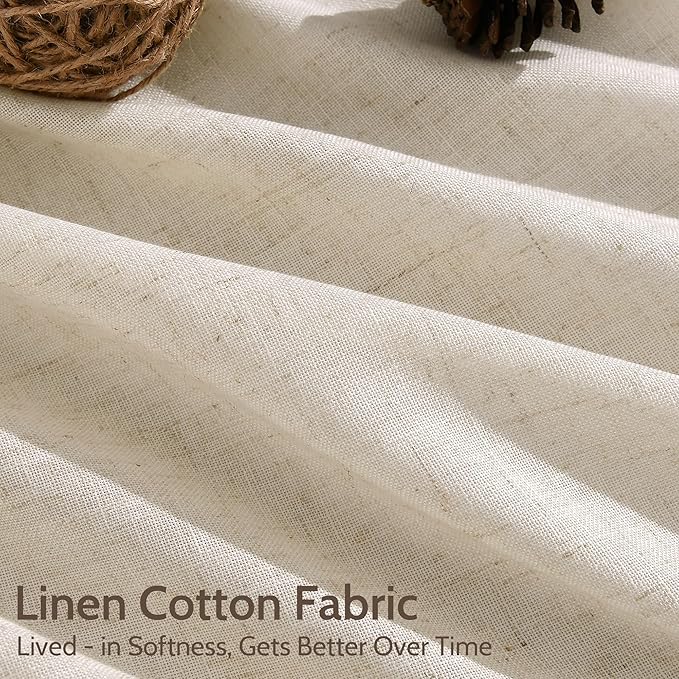 Linen Curtains 63 Inch Length for Living Room Modern Farmhouse Decor Light - Image 4