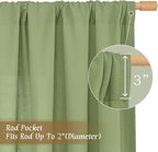 LAMIT Sage Green Linen Curtains 72 inches Long - Image 3