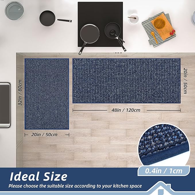 BEQHAUSE Kitchen Rugs and Mats 2PCS, Non-Slip Kitchen Mats - Image 2
