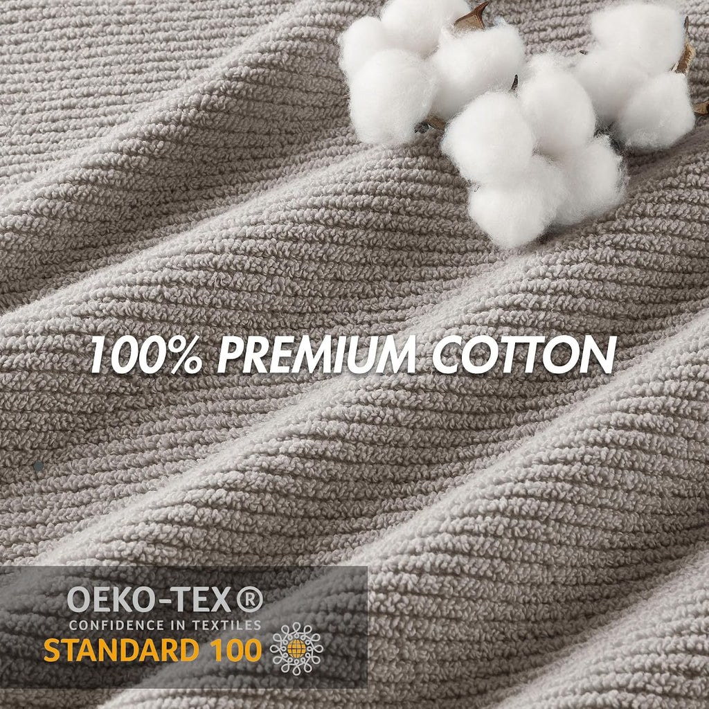 Madison Park 100% Zero Twist Cotton 4 Piece Bathroom Bath Towels, Grey