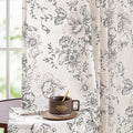 jinchan Linen Blend Curtain Floral Curtains by JINCHAN
