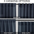 Extra Long Vintage Blue Linen Curtains 120 Inch - Image 2