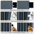 Guken 100% Blackout Linen Curtains 96 Inch Length 2 Panels Set - Image 5