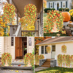 Artificial Fall Flowers for Outdoors UV Resistant Orange Fake Mums Decor