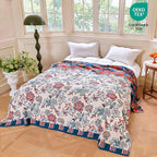 MSGKV Boho Throw Blanket 50"x60" 100% Cotton Floral Blanket - Image 6
