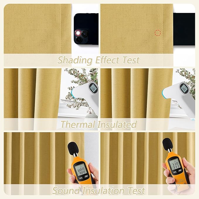 Guken 100% Blackout Curtains 96 Inch Length 2 Panels Set - Image 5