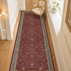 Red 2x8 Long Hallway Runner Rug by HazoHaus