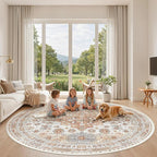 zesthome 8ft Round Rugs for Living Room, Non-Slip Washable Round Area Rugs - Image 9