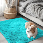 OLANLY 2x3 Machine Washable Small Bedside Rug, Soft Fluffy Shaggy Entryway by OLANLY