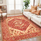 SERISSA 5x7 Boho Area Rug, Washable Non-Slip Rugs by SERISSAHomeDecorCollection