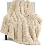 Bedsure GentleSoft Fuzzy Sherpa Faux Fur Blanket Beige Cozy Gifts by BEDSURE